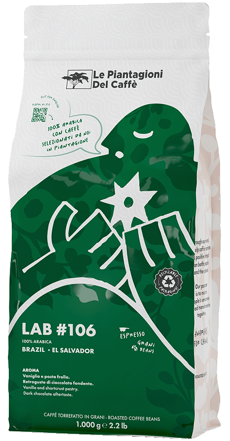 Lab106 - Pacco di caffè Specialty in grani, miscela, 100% Arabica per Espresso dal Brasile e Salvador in formato da 1000g
